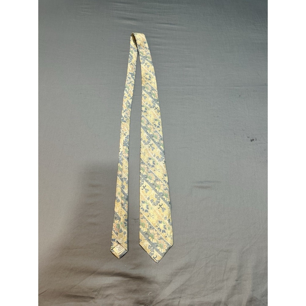 VTG Perry‎ Ellis Handmade Pastel Floral Neck Tie